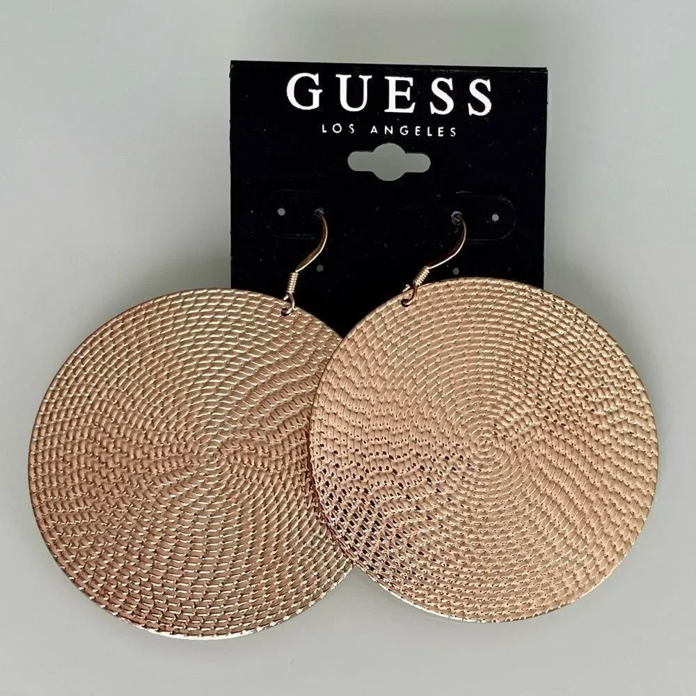 NWT Guess Disc Drop Earrings